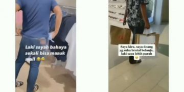 Viral Aksi Suami Kalap Belanja Baju saat ke Mal, Jumlahnya Banyak Banget