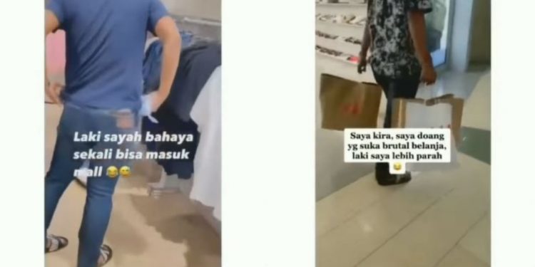 Viral Aksi Suami Kalap Belanja Baju saat ke Mal, Jumlahnya Banyak Banget