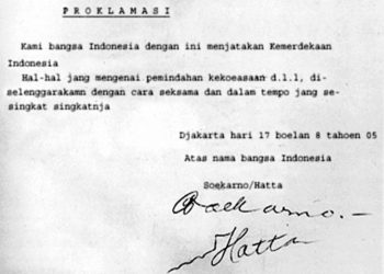 Tuliskan teks proklamasi hasil ketikan sayuti melik
