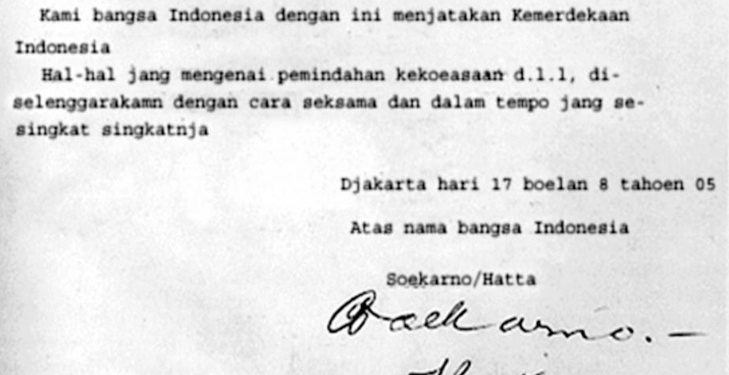 Tuliskan teks proklamasi hasil ketikan sayuti melik