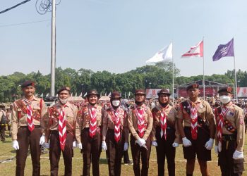 Tim pengibar bendera Jamnas XI.