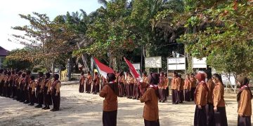 Gudep Pangkalan SMPN 6 Minas Adakan Upacara Kenaikan Tingkat Penggalang Ramu dan Rakit