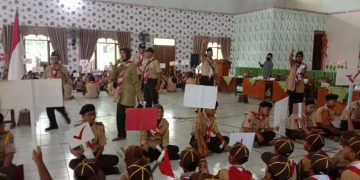 Antisipasi Hujan, Kwarran Wedarijaksa Gelar Pesta Siaga Di Gedung PGRI Setempat
