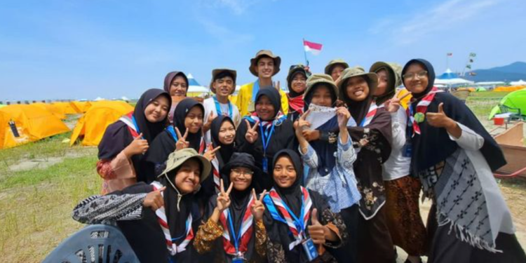 Kontingen Indonesia Tetap Bertahan di Tengah Cuaca Ekstrem Jambore Dunia 2023