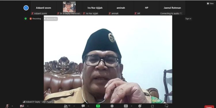 Kak Adzanil menjadi Narasumber dalam webinar Sikap Pramuka untuk Palestina